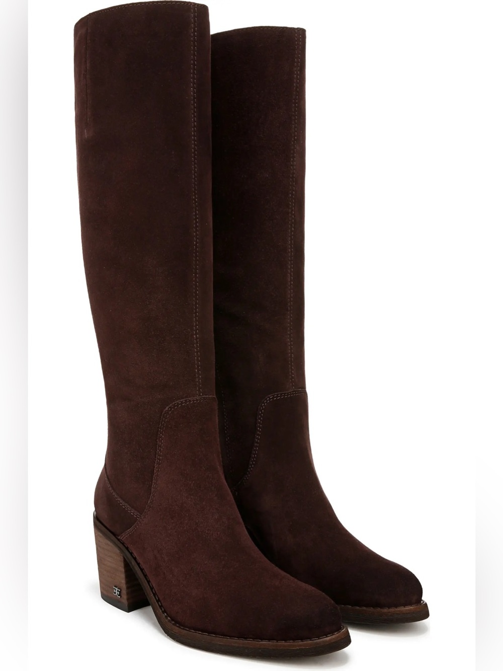 Sam Edelman Soyer Brown Suede Knee Boots - Wide Calf